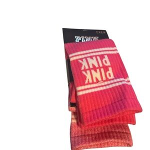 Pink Crew Socks pink and white 1 pack 2 pairs long